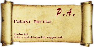 Pataki Amrita névjegykártya